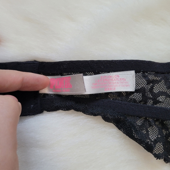 Victoria's Secrets Lace Halter Crisscross Black Bralette size S - Picture 4 of 4